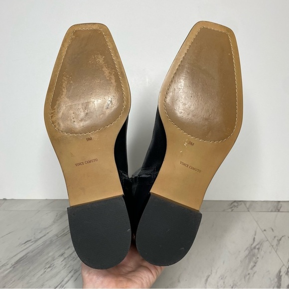 Vince Camuto Labrina Black Leather Square Toe Tall Boot 9M - Picture 12 of 13